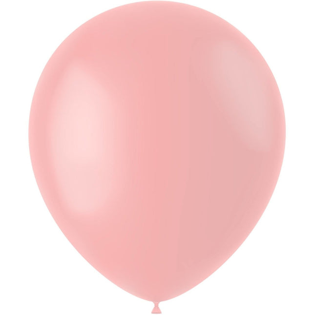 Lichtroze Ballonnen Powder Pink 33cm 100st van Folat koop je bij Partywinkel