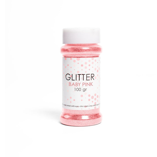 Lichtroze Glitters 100gr van WeFiesta koop je bij Partywinkel