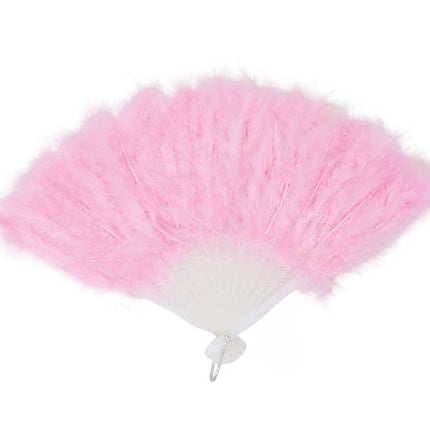 Lichtroze Handwaaier Veren 45cm - Partywinkel - 8434077181133