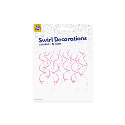 Lichtroze Hangdecoratie Swirls 12st van Paper Dreams koop je bij Partywinkel
