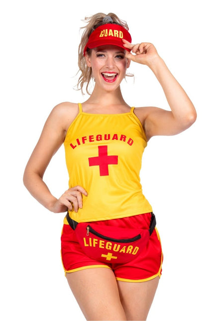 Lifeguard set (top/short/zonneklep/tas/fluit) - Partywinkel - 8720059072637