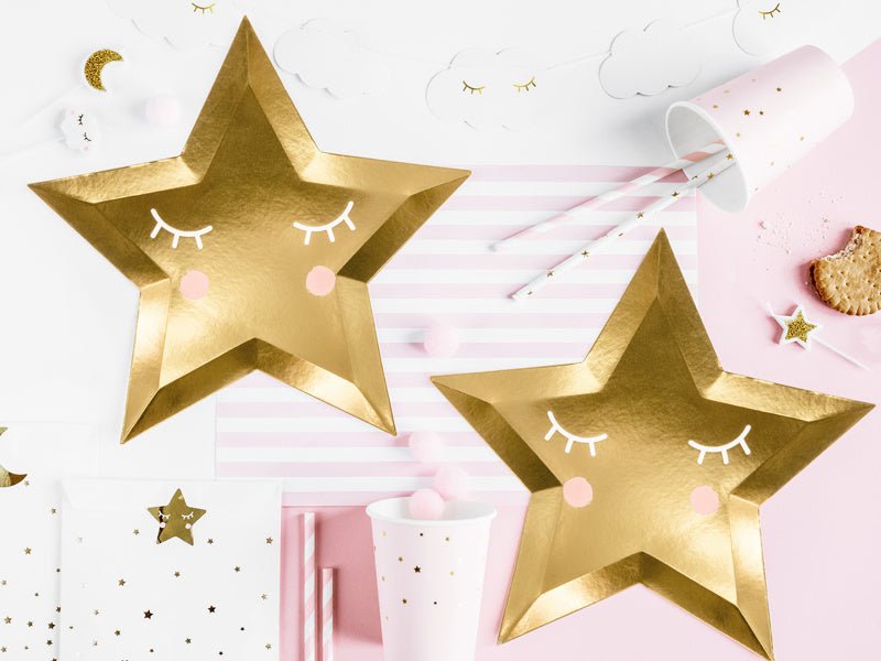 Little Star Star Borden Goud 27cm 6st van Partydeco koop je bij Partywinkel