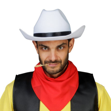 Kapelusz kowbojski Lucky Luke – biały, rozmiar uniwersalny