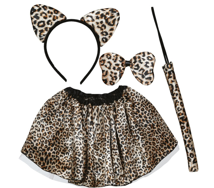 Luipaard Accessoireset Bruin Beige - Partywinkel - 8434077177938