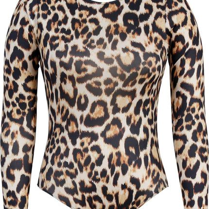 Luipaard Body Suit Bruin Beige Dames van Fiestas Guirca koop je bij Partywinkel