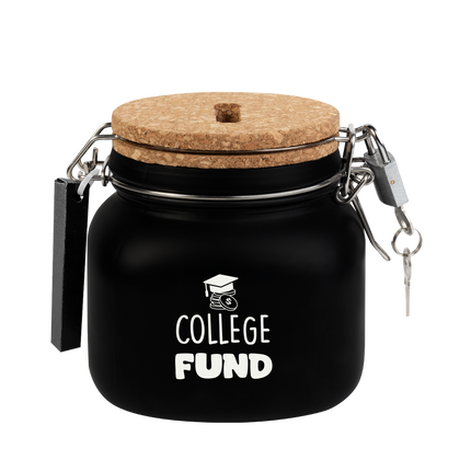 Czarna skarbonka College Fund 12,5 cm