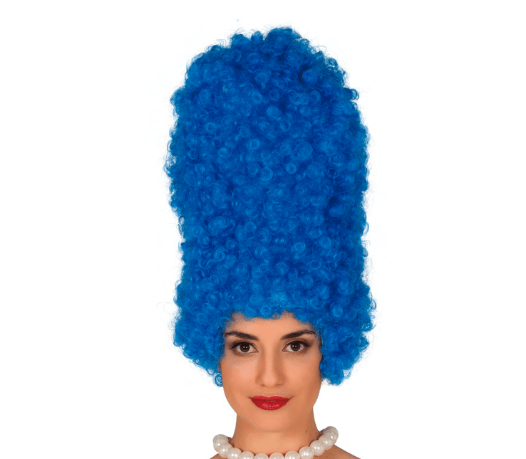 Marge Simpson Pruik Blauwe Krullen 40cm van Fiestas Guirca koop je bij Partywinkel