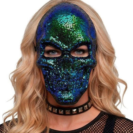 MASKER SCHEDEL - PAILLETTEN van Widmann koop je bij Partywinkel