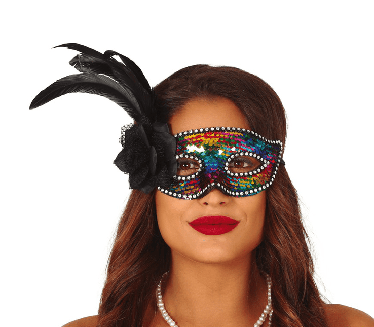 Masker Veren Meerkleurig van Fiestas Guirca koop je bij Partywinkel