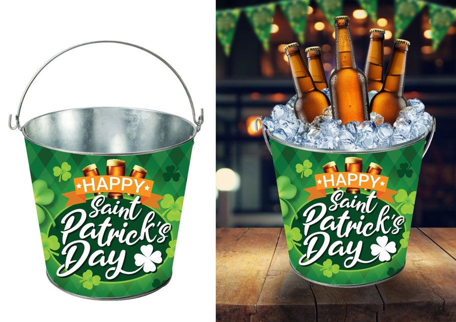 Metalen Emmer st. patrick 19x23 cm van Fiestas Guirca koop je bij Partywinkel