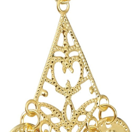 Metallic Oorbellen Munten Goud 5cm van Fiestas Guirca koop je bij Partywinkel