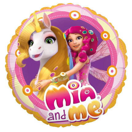 Mia And Me – kolorowy balon helowy, okrągły, pusty, 45 cm