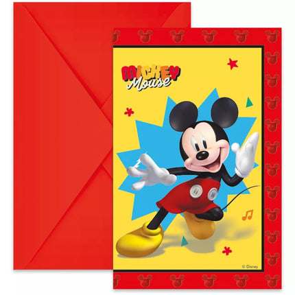 Mickey Mouse Uitnodigingen Inclusief Enveloppen 6st van Procos koop je bij Partywinkel