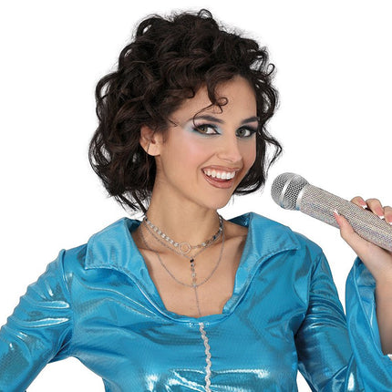 Microphone with glitter 21 cm van Fiestas Guirca koop je bij Partywinkel