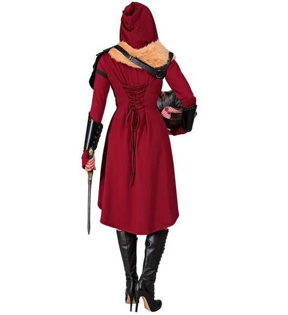 Middeleeuwse Gotisch Kostuum Dames met Kap Rood van Widmann koop je bij Partywinkel