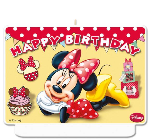Minnie Mouse Kaars Cafe 9cm - Partywinkel - 5201184832158