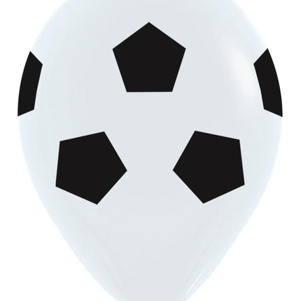 Modelleerballonnen Soccer Balll White 30cm 12st van Sempertex koop je bij Partywinkel