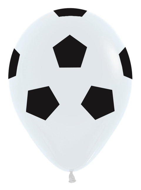 Modelleerballonnen Soccer Balll White 30cm 12st van Sempertex koop je bij Partywinkel