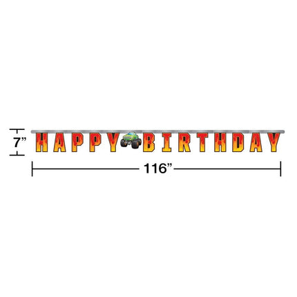 Monster Truck Letterslinger Happy Birthday 2m van Creative Converting koop je bij Partywinkel