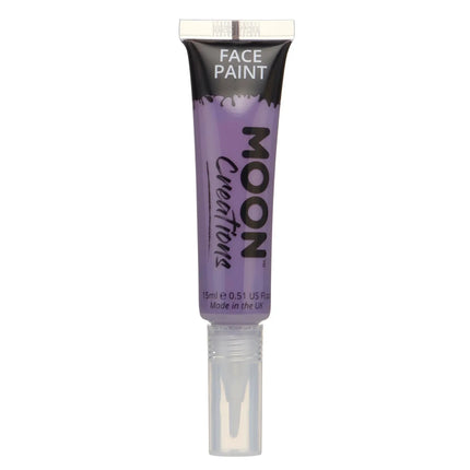 Moon Creations Face Paint met kwast Applicator Purple 15ml van Moon Creations koop je bij Partywinkel