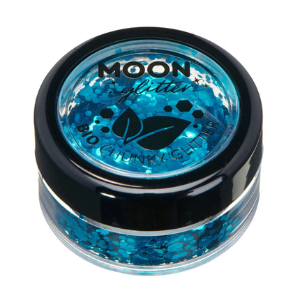 Moon Glitter Bio Chunky Glitter Blue 3g van Moon Creations koop je bij Partywinkel