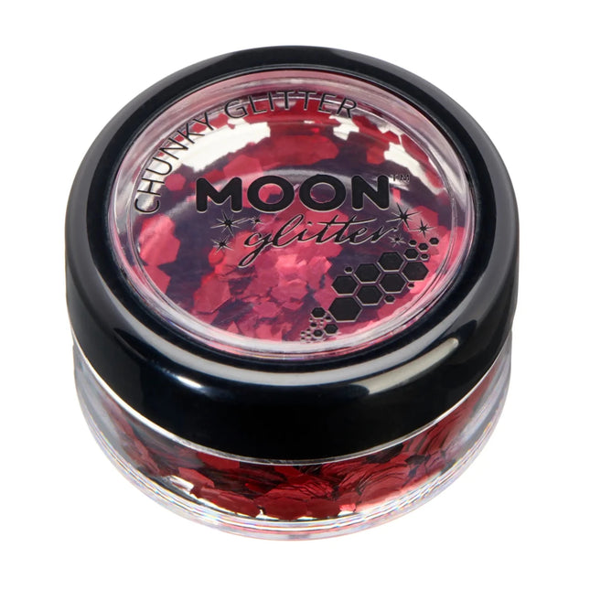 Moon Glitter Classic Chunky Glitter Red 3g van Moon Creations koop je bij Partywinkel