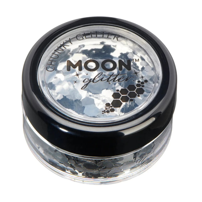 Moon Glitter Classic Chunky Glitter Silver 3g van Moon Creations koop je bij Partywinkel