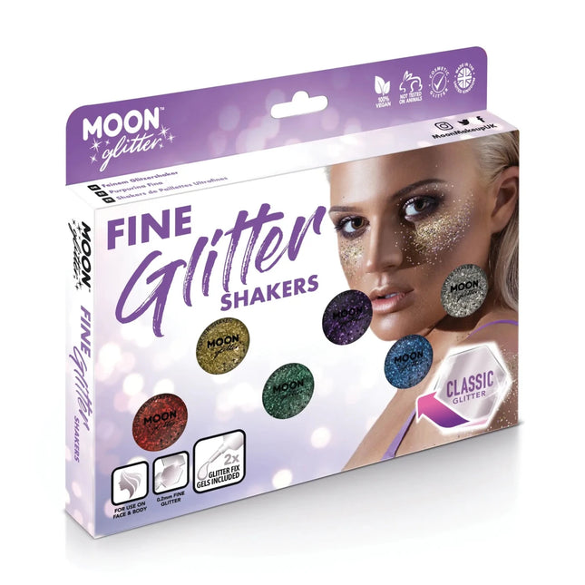 Moon Glitter Classic Fine Glitter Shakers Silver 5g van Moon Creations koop je bij Partywinkel