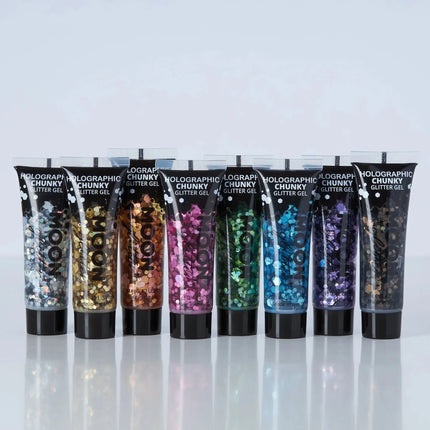 Moon Glitter Holographic Chunky Glitter Gel Blue 12ml van Moon Creations koop je bij Partywinkel