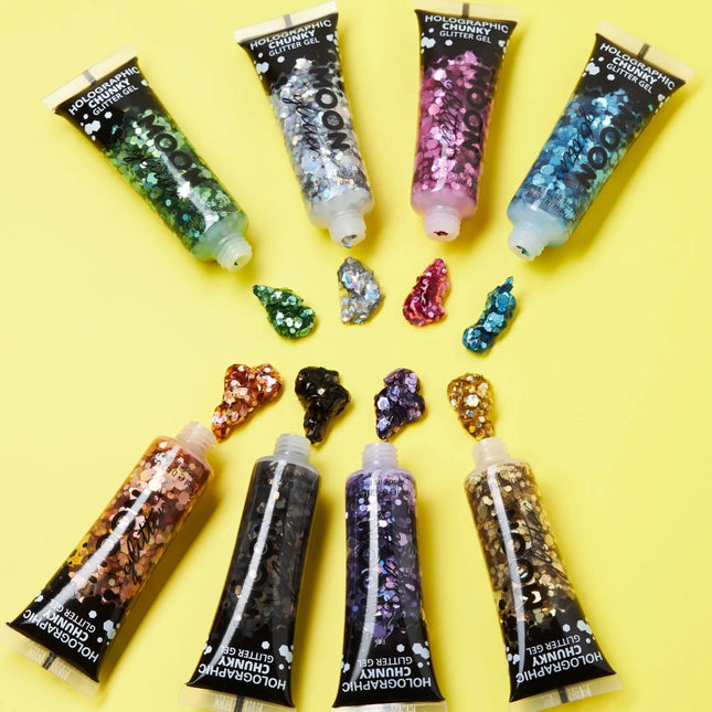 Moon Glitter Holographic Chunky Glitter Gel Gold 12ml van Moon Creations koop je bij Partywinkel