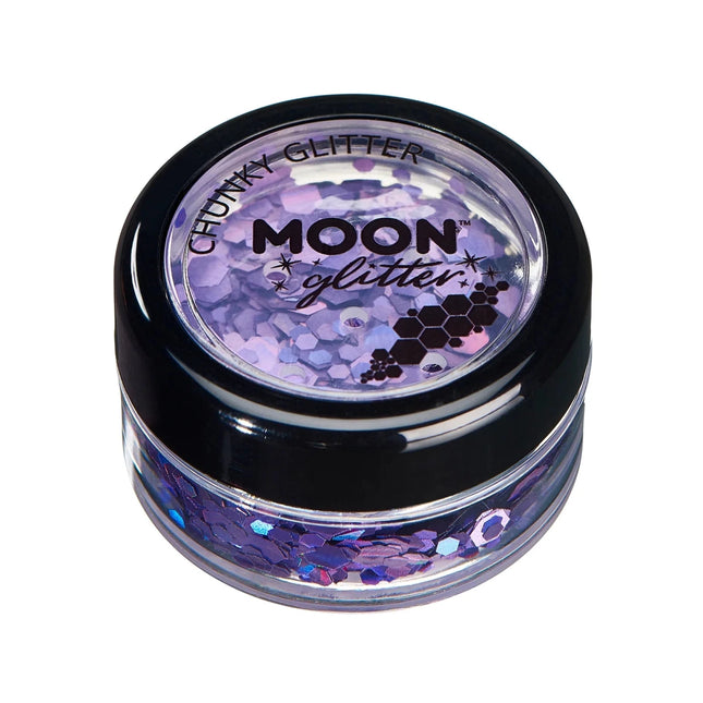 Moon Glitter Holographic Chunky Glitter Purple 3g van Moon Creations koop je bij Partywinkel
