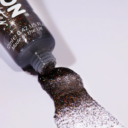 Moon Glitter Holographic Fine Glitter Gel Black 12ml van Moon Creations koop je bij Partywinkel