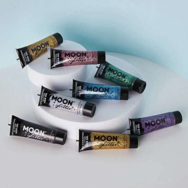 Moon Glitter Holographic Glitter Hair Gel Purple 20ml van Moon Creations koop je bij Partywinkel