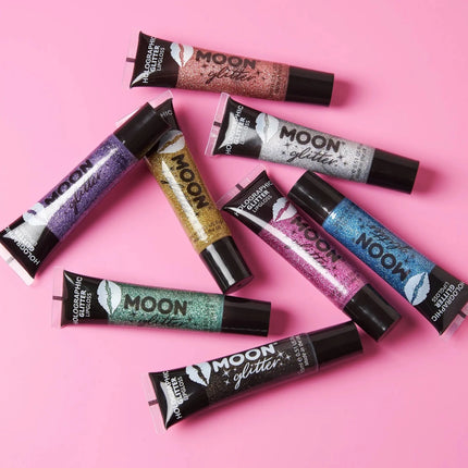 Moon Glitter Holographic Glitter Lipgloss Blue 15ml van Moon Creations koop je bij Partywinkel
