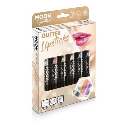 Moon Glitter Holographic Glitter Lipstick Green 4.2g van Moon Creations koop je bij Partywinkel