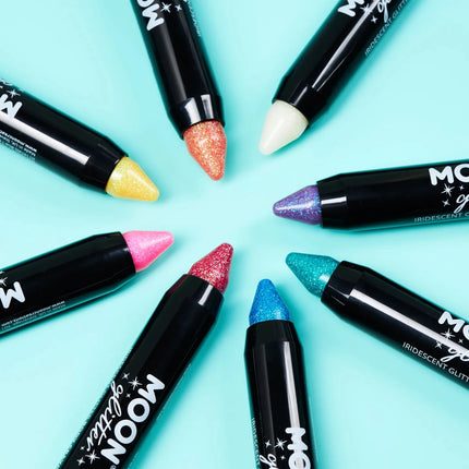 Moon Glitter Iridescent Body Crayons Blue 3.2g van Moon Creations koop je bij Partywinkel
