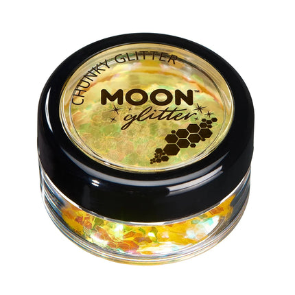 Moon Glitter Iridescent Chunky Glitter Yellow 3g van Moon Creations koop je bij Partywinkel