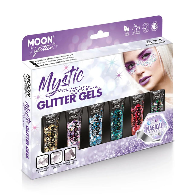 Moon Glitter Mystic Chunky Glitter Gel Atlantis 12ml van Moon Creations koop je bij Partywinkel