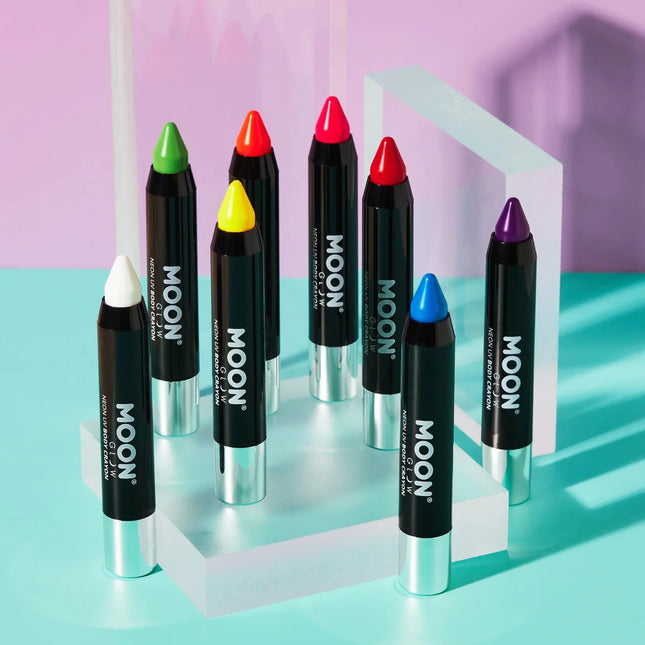 Moon Glow Intense Neon UV Body Crayons Intense Green 3.2g van Moon Creations koop je bij Partywinkel