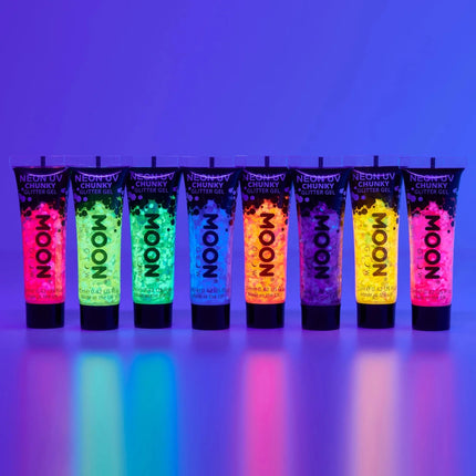 Moon Glow Neon UV Chunky Glitter Gel Green 12ml van Moon Creations koop je bij Partywinkel