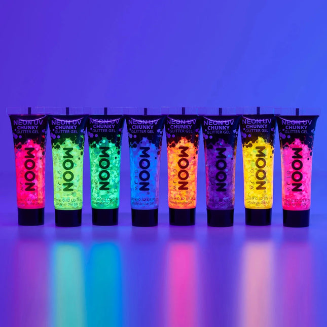 Moon Glow Neon UV Chunky Glitter Gel Green 12ml van Moon Creations koop je bij Partywinkel