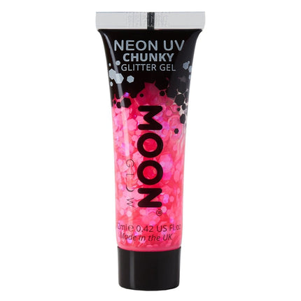 Moon Glow Neon UV Chunky Glitter Gel Hot Pink 12ml van Moon Creations koop je bij Partywinkel