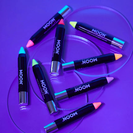 Moon Glow Neon UV Glitter Body Crayons Magenta 3.2g van Moon Creations koop je bij Partywinkel