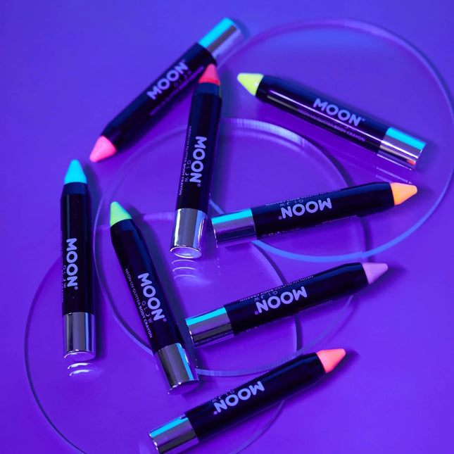 Moon Glow Neon UV Glitter Body Crayons Magenta 3.2g van Moon Creations koop je bij Partywinkel