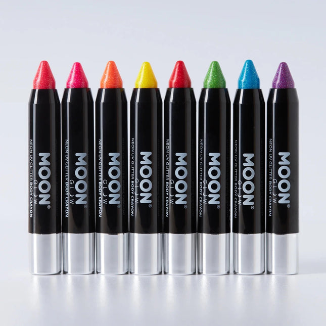 Moon Glow Neon UV Glitter Body Crayons Yellow 3.2g van Moon Creations koop je bij Partywinkel