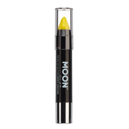 Moon Glow Neon UV Glitter Body Crayons Yellow 3.2g van Moon Creations koop je bij Partywinkel
