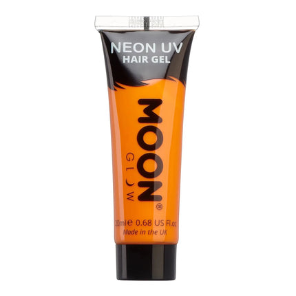 Moon Glow Neon UV Hair Gel Intense Orange 20ml van Moon Creations koop je bij Partywinkel