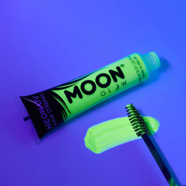 Moon Glow Neon UV Hair Streaks Intense Green 15ml van Moon Creations koop je bij Partywinkel