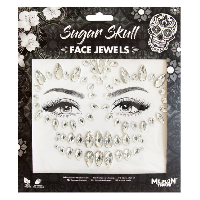 Moon Terror Halloween Face Jewels Sugar Skull van Moon Creations koop je bij Partywinkel
