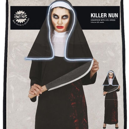 Moordenaar Non Halloween Kostuum Dames L van Fiestas Guirca koop je bij Partywinkel